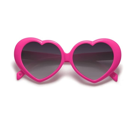 New Pink Womens Heart Shaped Sunglasses Vintage Retro Glasses 